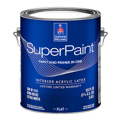 sherwin williams superpaint interior acrylic latex paint can in blue